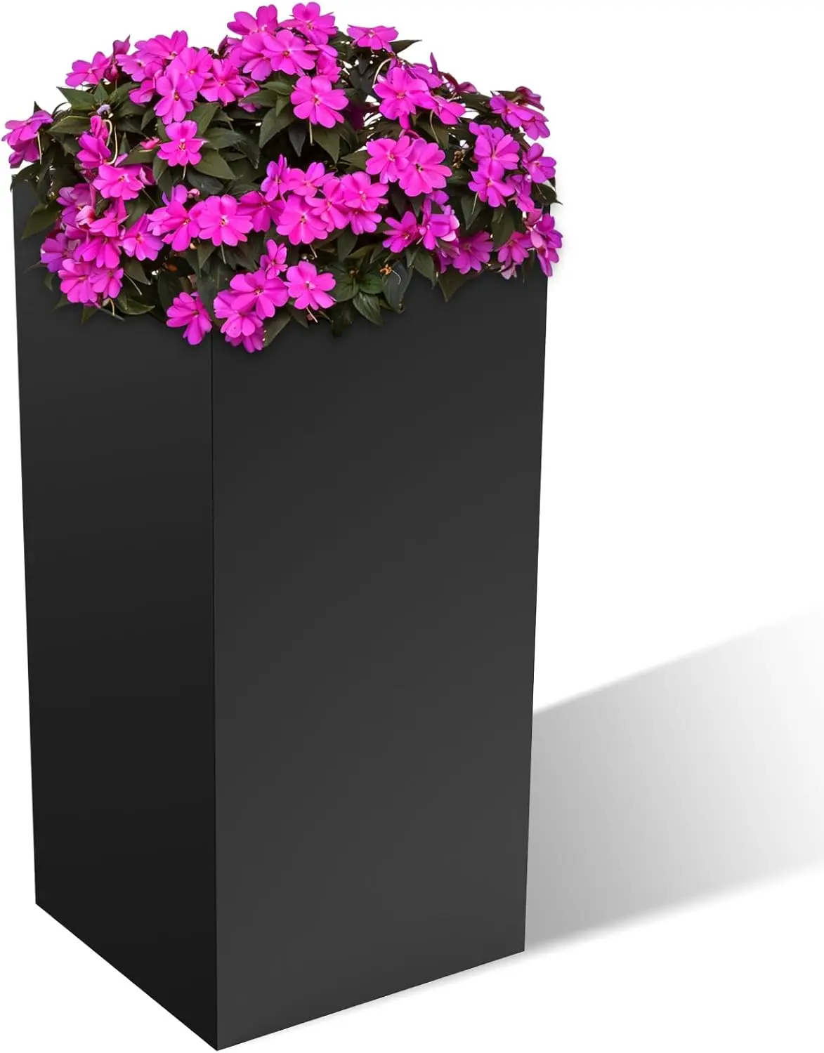 

30 Inch Tall Metal Planter Box for Outdoor/Indoor Use, Heavy Duty Galvanized Steel Vertical Planter, Modern Large Plante