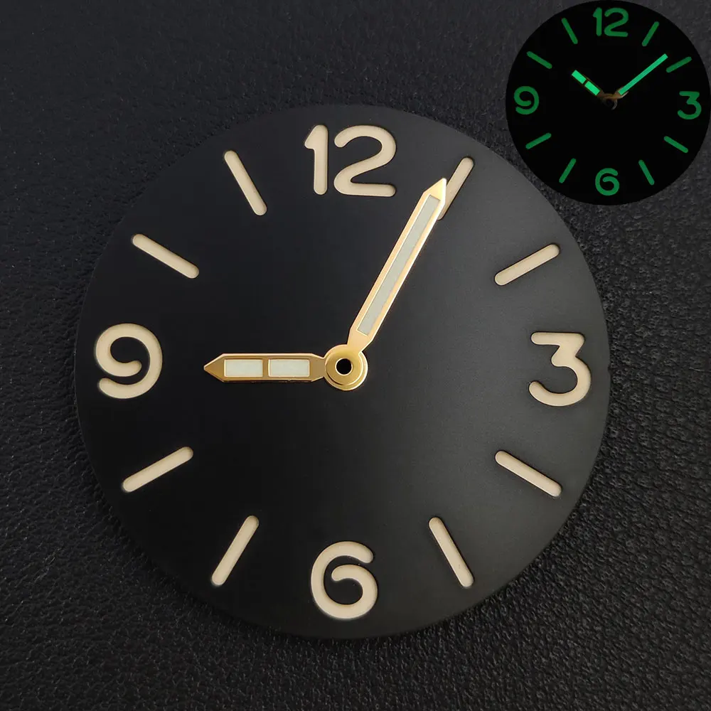 38.8mm Dial Green Luminous Sterile Watch Dial Wristwatch Plate For ETA 6497 6498 watch Movement Replacement Repair Tools Parts