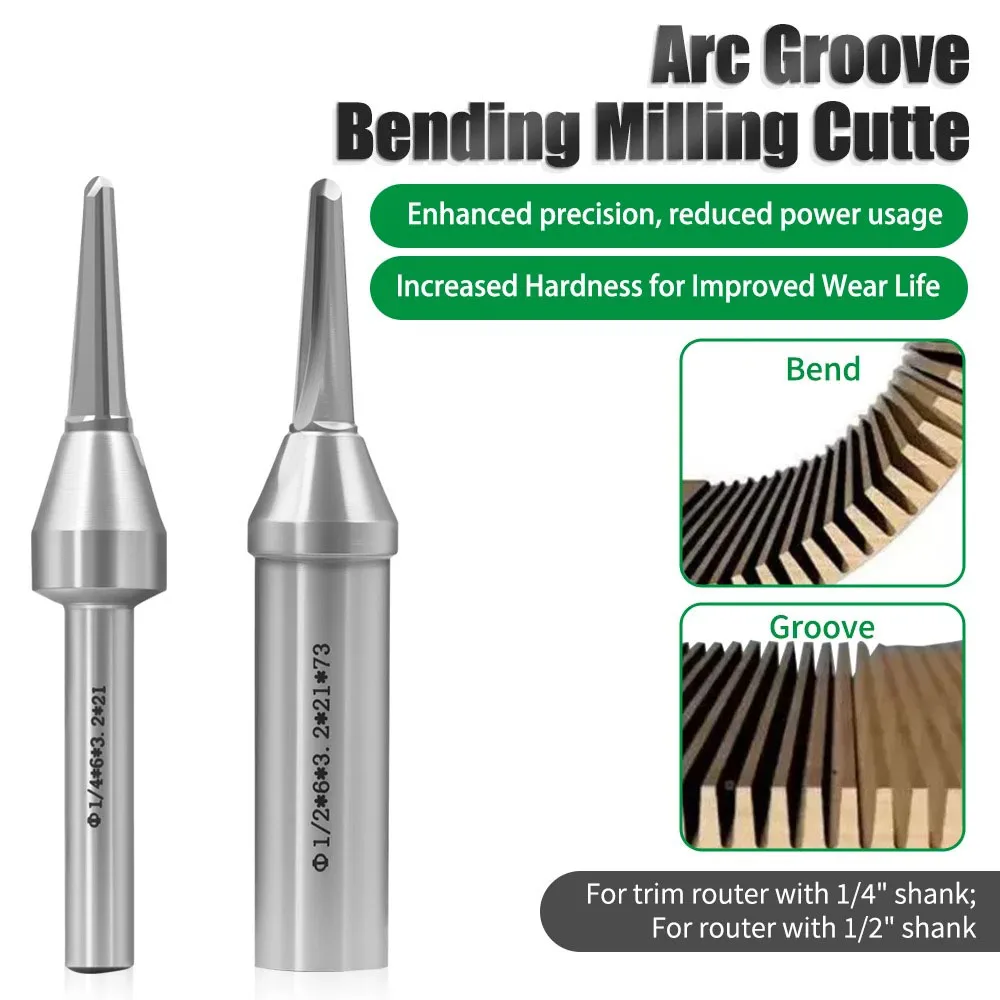 

Фреза для деревообработки TCT с хвостовиком 1/2" и 1/4" мм, для вырезания пазов и V-образных профилей, 1 шт.