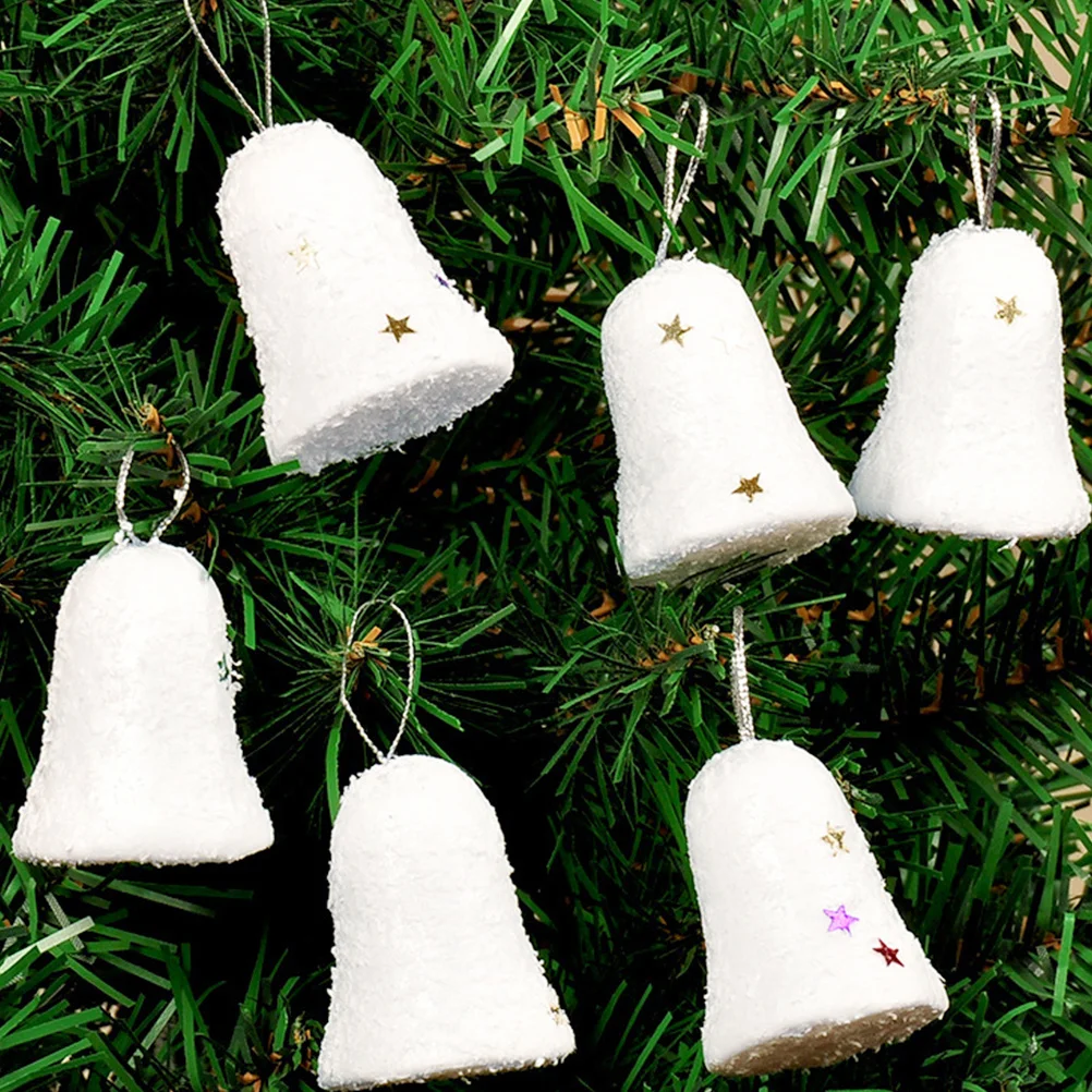 

30Pcs Christmas Bell Pendant White Hanging Ornaments Eco Friendly Christmas Bell Decorations Party Decor