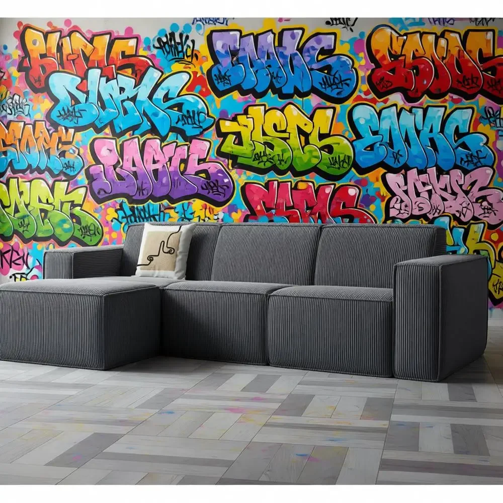 

Grey Corduroy Single-Seat Sectional Sofa for Living Room, Ready to Use, No Assembly Needed