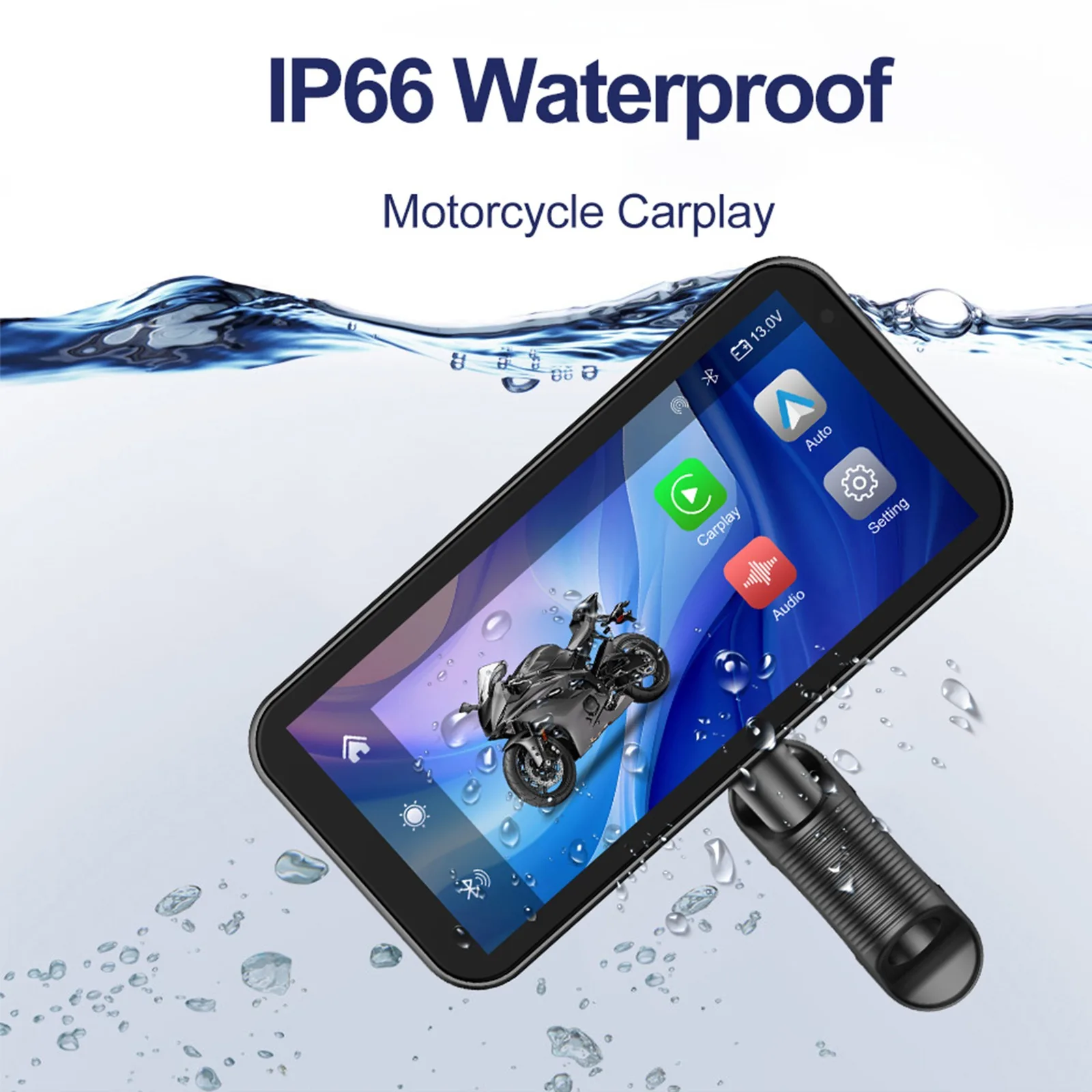 دراجة نارية لتحديد المواقع والملاحة صالح ل CarPlay أندرويد السيارات 6.25in IP67 مقاوم للماء استقبال الصوت حر اليدين الاتصال استشعار الضوء #4