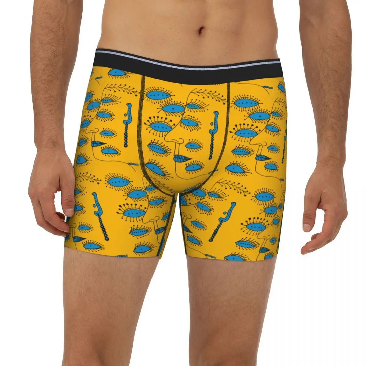 

Yayoi Kusama длинные трусы-боксеры с абстрактной живописью, короткие мужские трусы, дышащее нижнее белье для мужчин, подарки бойфренду