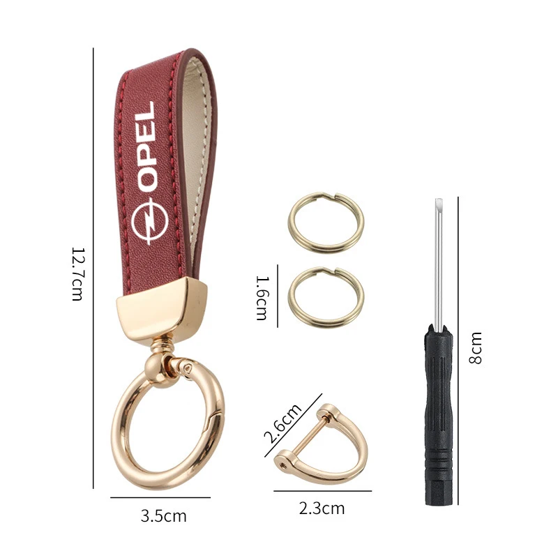سلسلة مفاتيح السيارة مع سلسلة مفاتيح بشعار سلسلة معدنية من الجلد لأوبل فوكسهول OPC ADAM إنسيجنيا انتارا كورسا J D H Kadett GT ملحقات #4