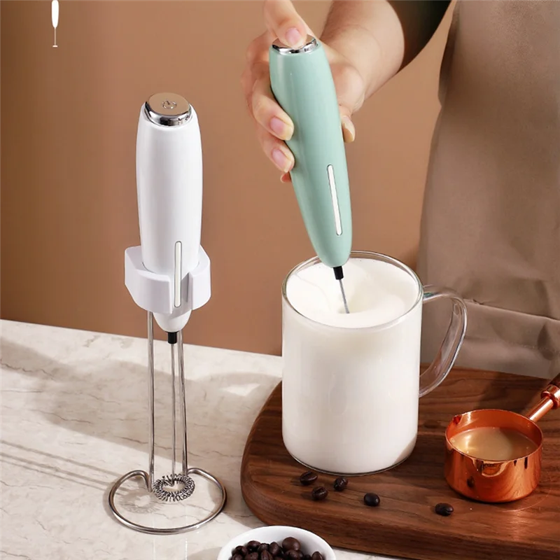 ABRG-Electric Milk Frother For Coffee Frother Handheld Foam Maker - Electric Milk Frother Handheld Egg Beater With Stand-A Durab