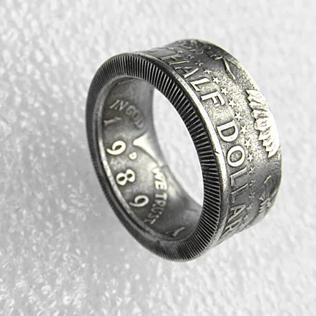 

US Kennedy '1989' Half Dollar 'eagle' Coin Ring Handmade In Sizes 7-14