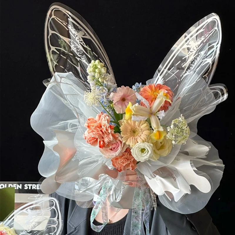 Butterfy Diy Flower Packing Paper Homemade Flower Bouquet Packing Material Ins Butterfy Bouquet Wrapping Paper Birthday Gift