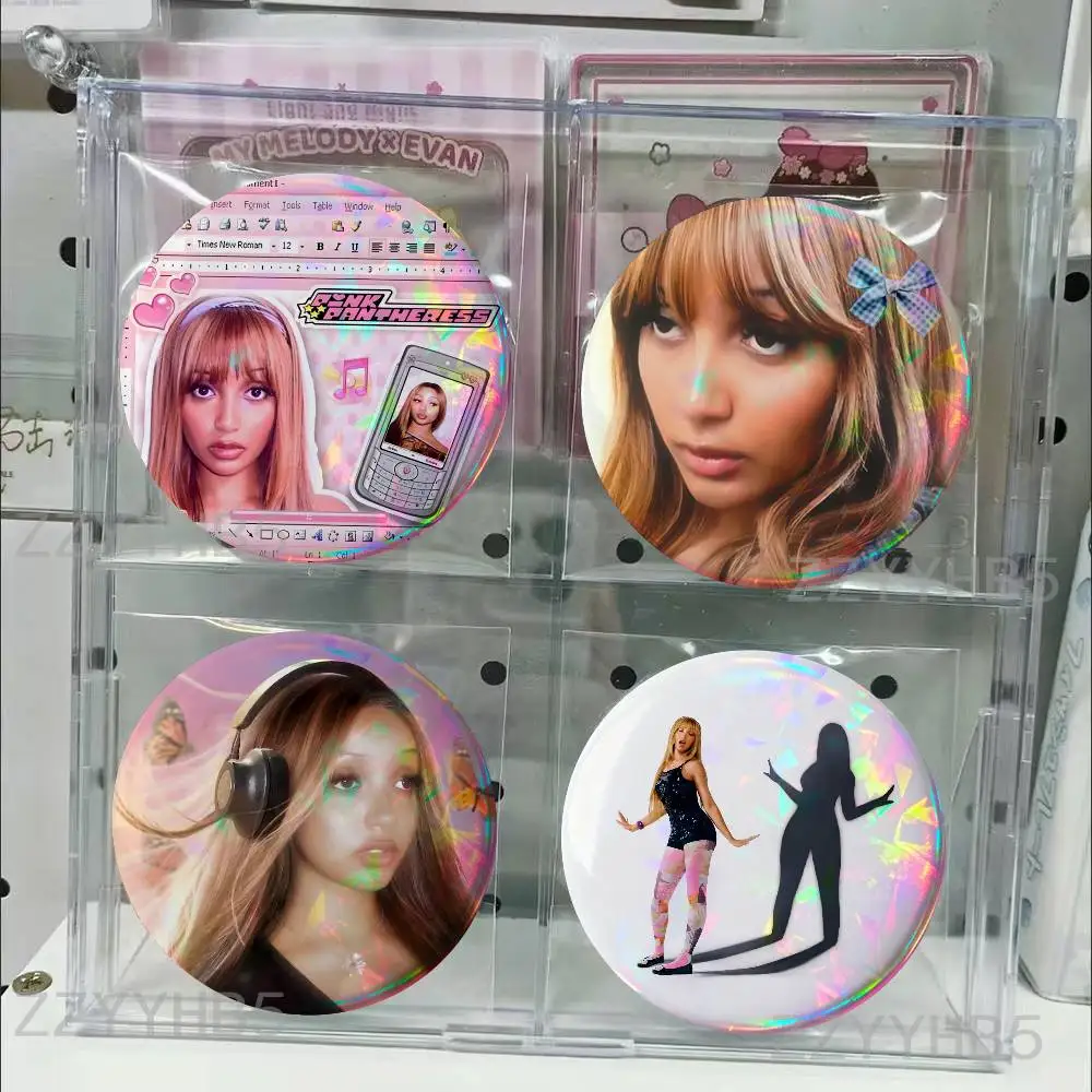 

P-Pinkpantheress Fancy Some More Enamel Pin Tinplate Round Brooch Badges 58mm 44mm 32mm 75mm 25mm