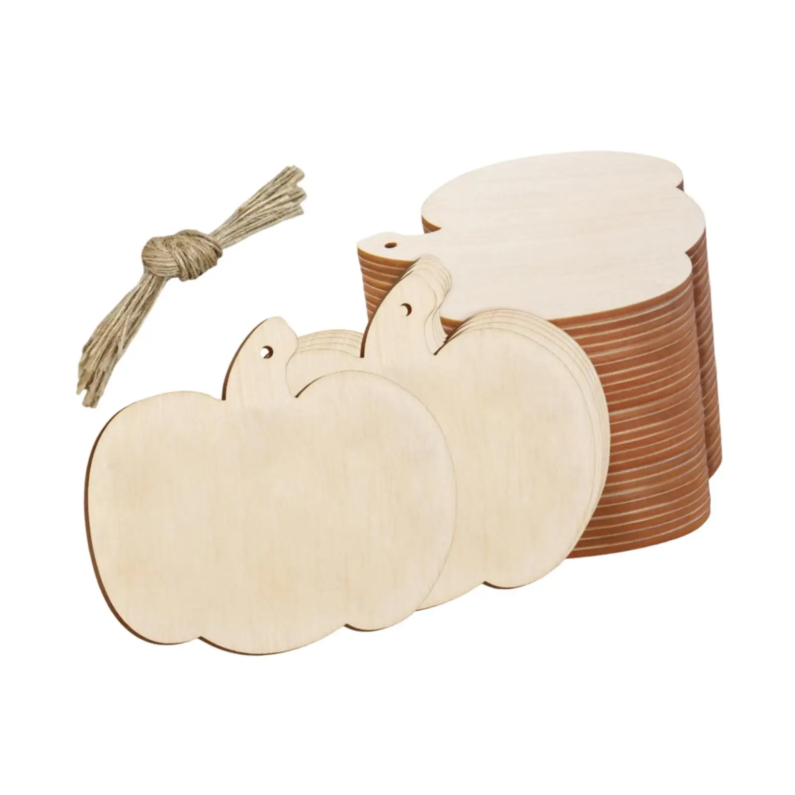 Pumpkin Wood Cutouts for Crafts Unfinished Blank Ornaments DIY Paintable Wooden Shapes for Fall Halloween Decorations Home Wall