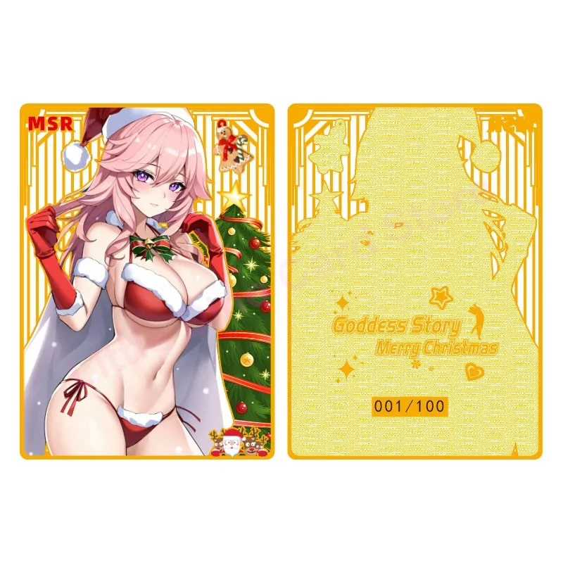 Newest Chrismas Metal Card Nakano Nino Rem Makima Power Albedo 2B Overlord Bleach Card Goddess Story Doujin Toy For Hobbies Gift