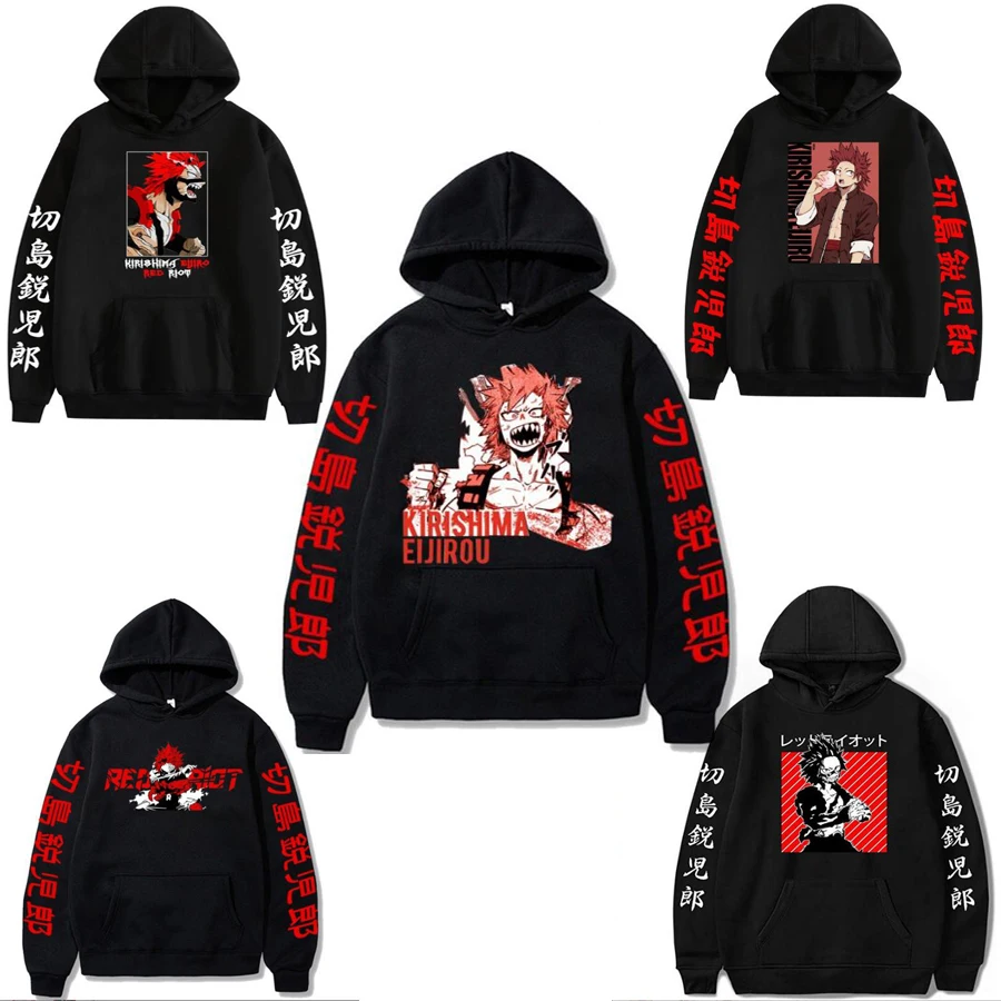 

Anime My Hero Academia Eijiro Kirishima Cosplay Hoodie Women Men Harajuku Sweatshirt Streetwear Hip Hop Pullover Hooded Jacket