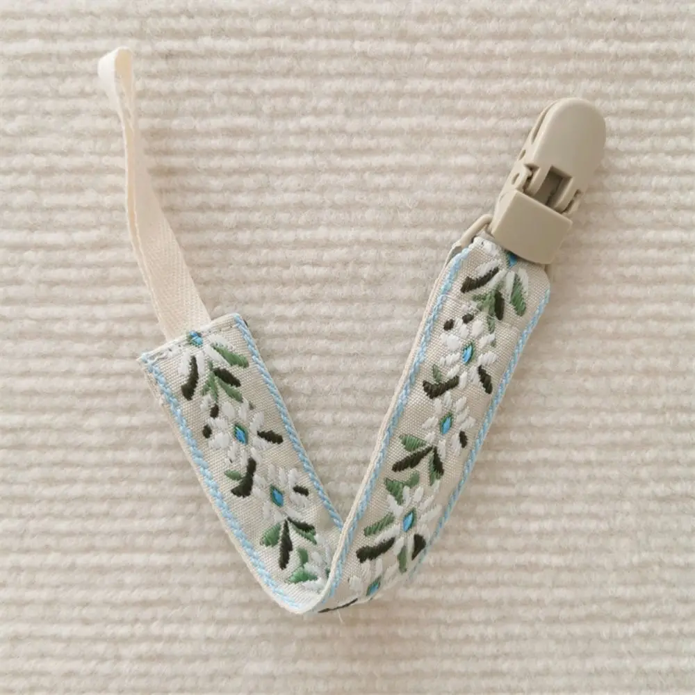 

Ethnic Style Baby Cloth Pacifier Chain Floral Adjustable Soother Holder Dummy Clips Teether Toys Straps Nipple Holder Clips Baby