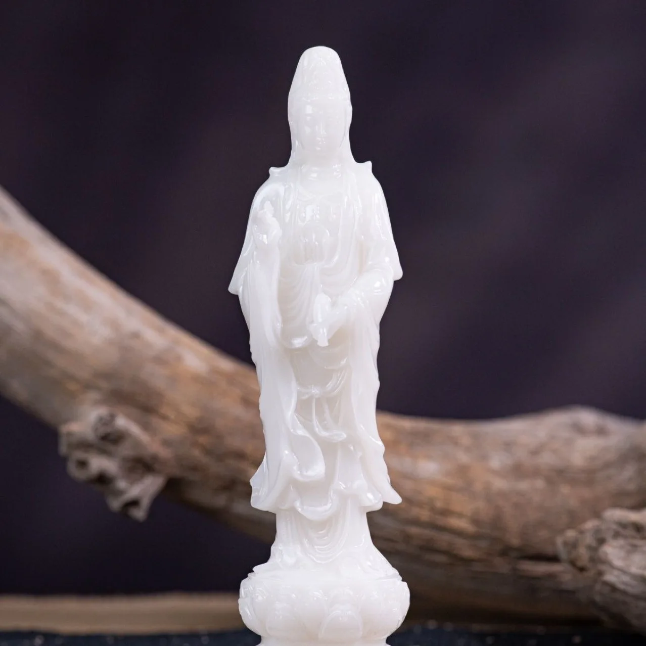 

Cz jade guanyin bodhisattva family bogu rack ornaments ba jade guanyin hand carved jade ornaments