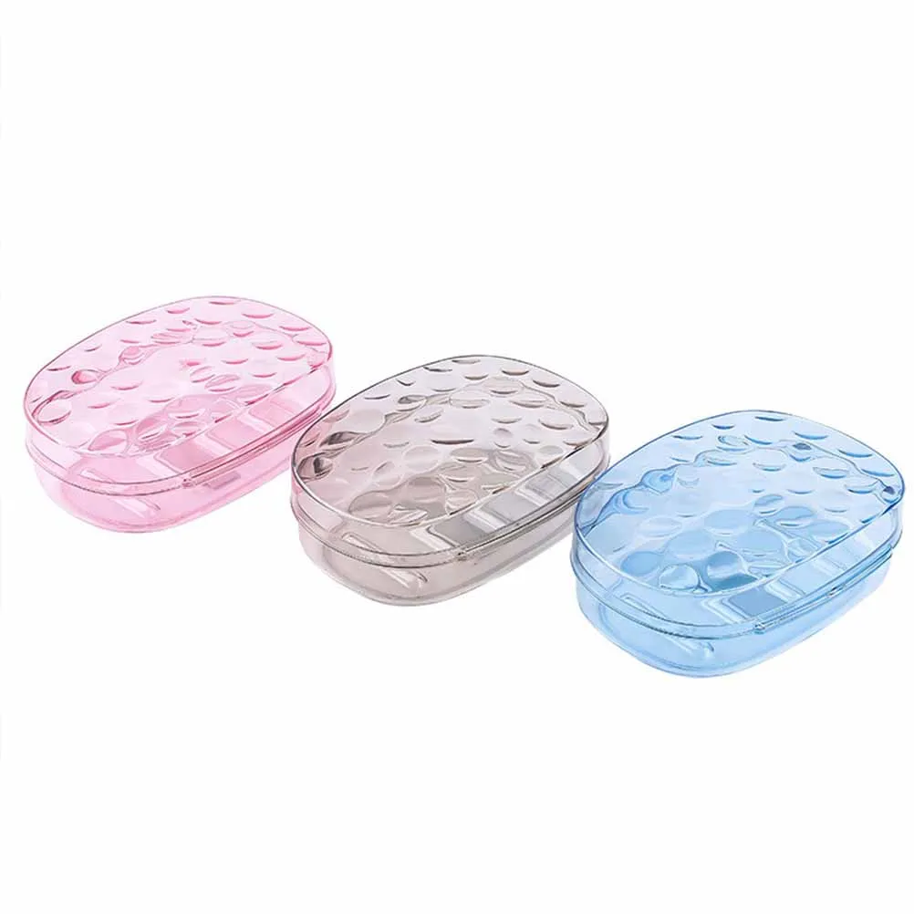

3Pcs Soap Box for Bathroom Family Use Shower Dish Easy Clean Modern Design Non Slip Base Clear Storage Container