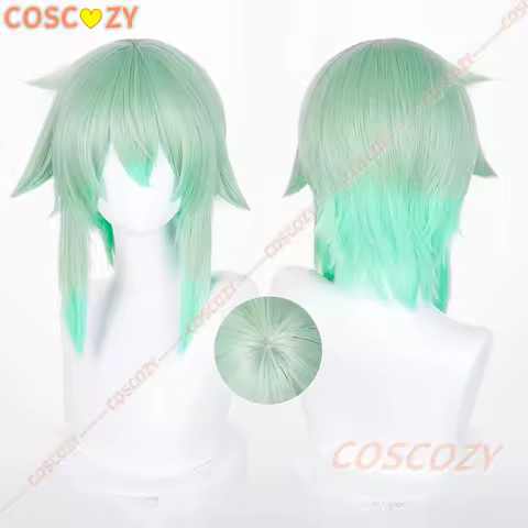 Anime Sword Art Online Sword Sinon Cosplay Wig Asada Shino 42cm Green Heat Resistant Synthetic Hair Wig + Wig Cap