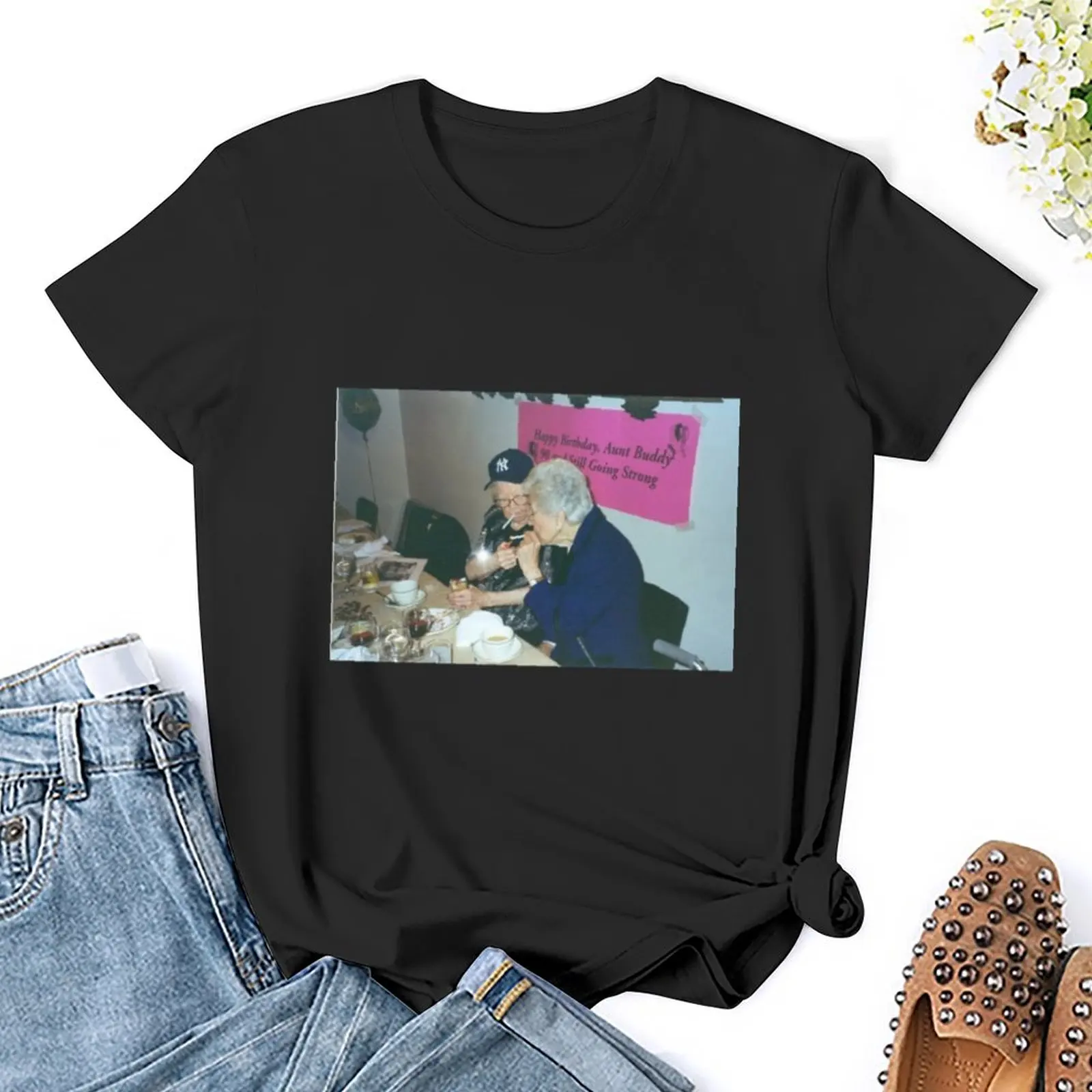 Camiseta feminina do Grammies Badass, camiseta manga curta, blusa branca, roupas de verão