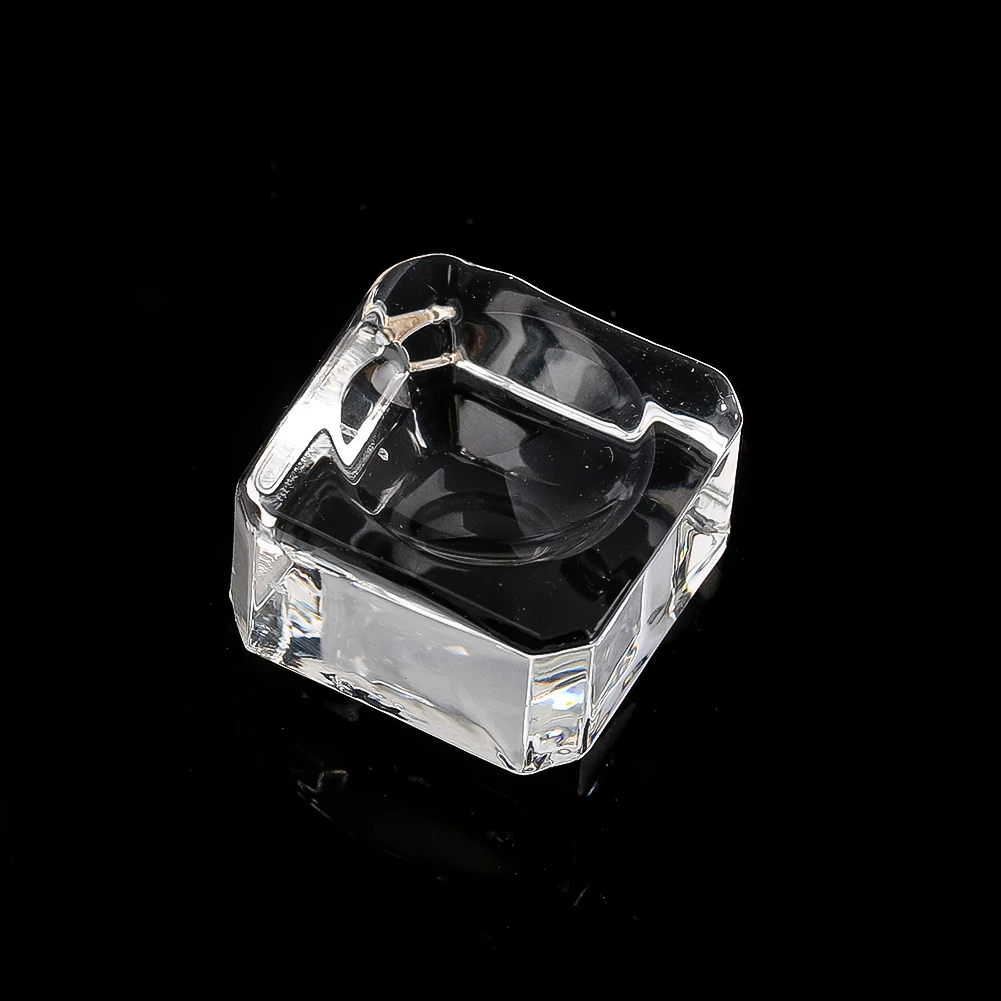 1pcs Crystal Glass Glue Pallet Lash Holder Eyelash Glue Holder False Lashes Stand Extension Square Glass Glue Pallets