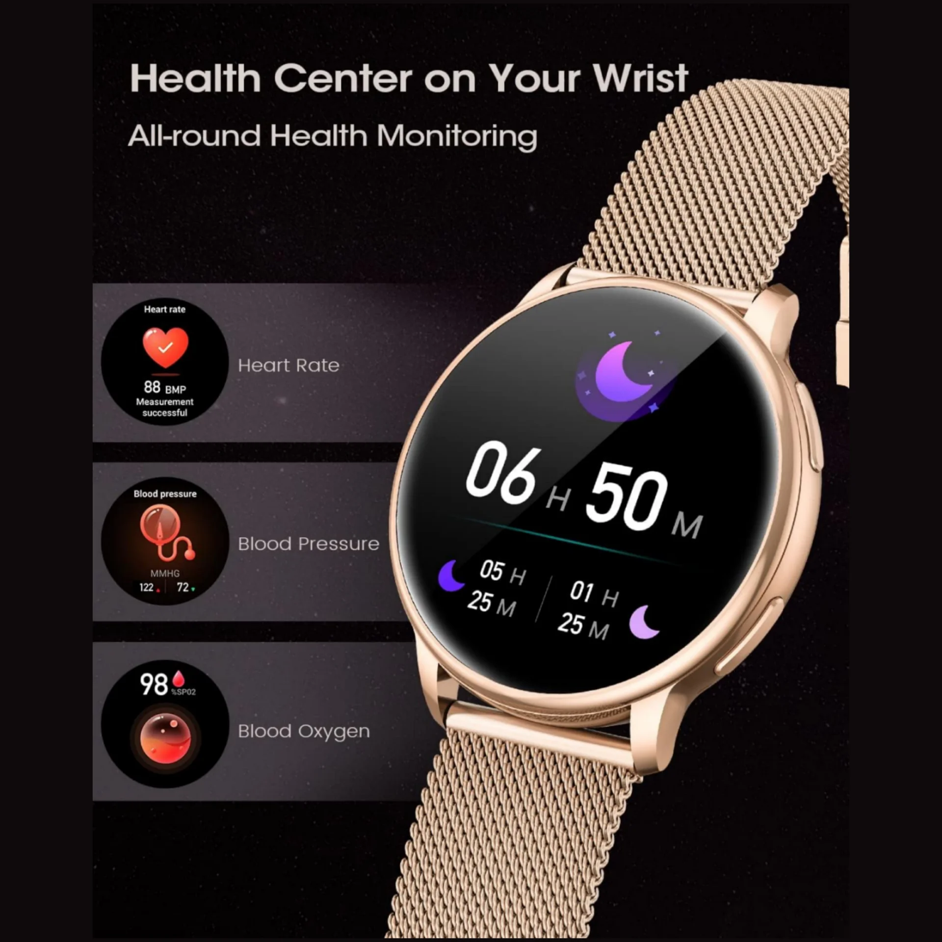Smartwatch con chiamata/quadrante Wireless, funzioni femminili, sonno, 19 modalitร sportive, lettore musicale, pedometro-regalo di compleanno