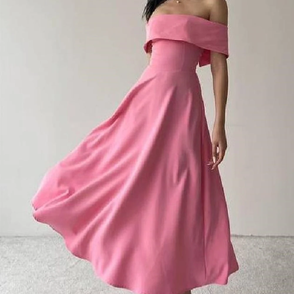 

Yipeisha Simple Sizes Available Off-the-shoulder A-line Formal Ocassion Gown Draped Charmeuse Homecoming Dresses Saudi Arabia