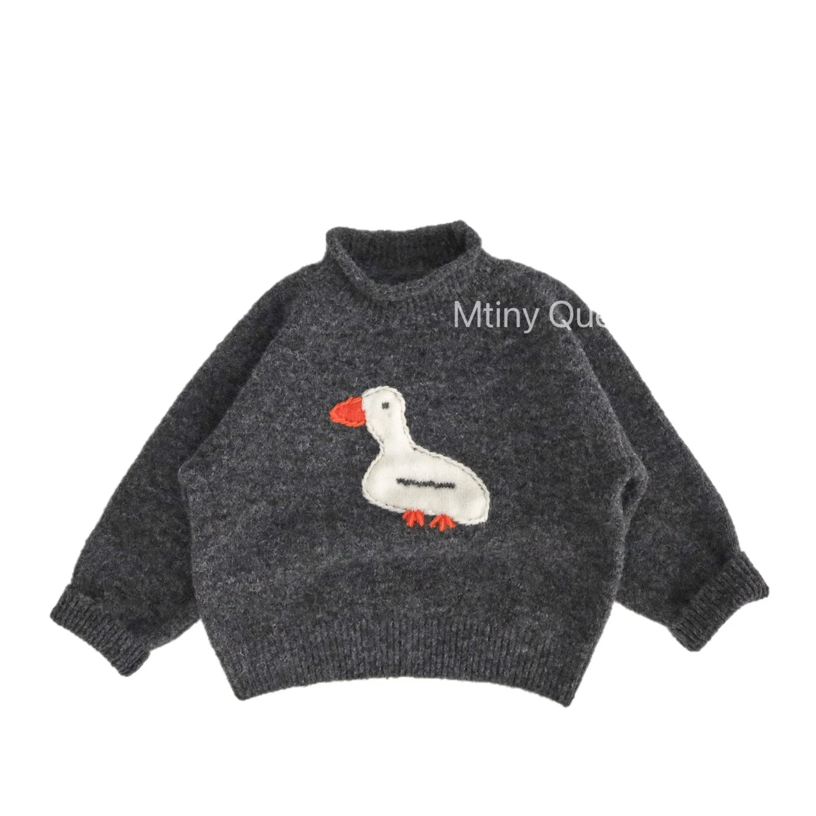 الخريف الاطفال بيبي بوي محبوك البلوفرات الكورية أوزة طباعة الأطفال الفتيان سترة الياقة المدورة رمادي 1-10Y الفتيان طويلة الأكمام تريكو