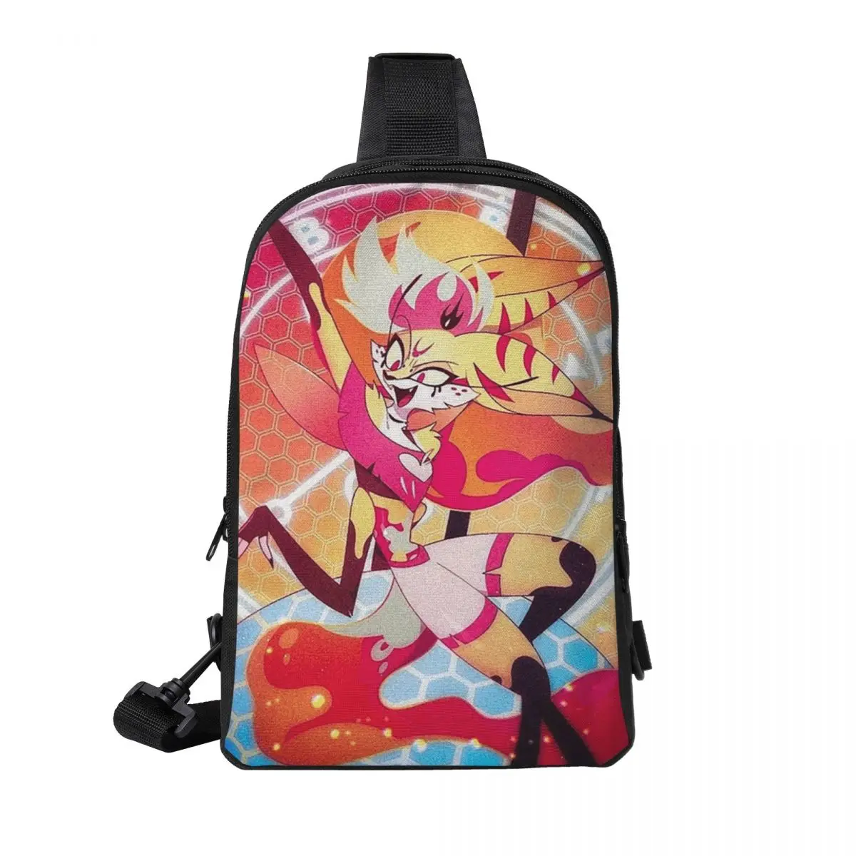 

Helluva Boss Beelzebub Chest Bag Men Sling Crossbody Backpack Chest Bag Travel Hiking Daypack Shoulder Bag