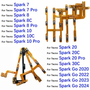 Bilashmart Volume Button Power Switch On Off Button Flex Cable Infinix Tecno Spark 7 8 8C 10 10C 20 20C 30C Pro Go 2020 2022 2023 2024