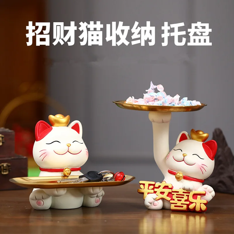 

Lucky Cat Ornaments 2026 Chinese New Year Fortune Fengshui Lucky Cat Decoration for Home Car Office,Spring Festival Gift
