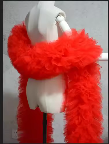 Fashion Stage ball party Club bridal Tulle Boa Ruffle shawl wrap Custom color wedding accessories cape - Image 22