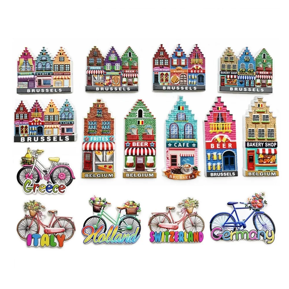 Netherlands Amsterdam Belgium Brussels Tourist Souvenir Fridge Magnets Decoration Articles Handicraft  Refrigerator Magnetic