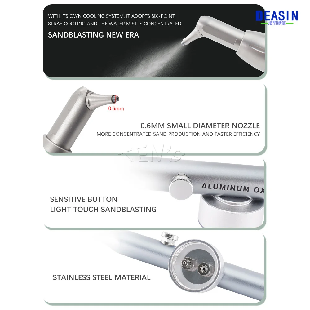 물 스프레이가있는 치과 용 공기 폴리 셔 알루미늄 산화물 공기 마모 마스터 샌드 블래스터 장치 공기 흐름 치아 미백 치과 Instr