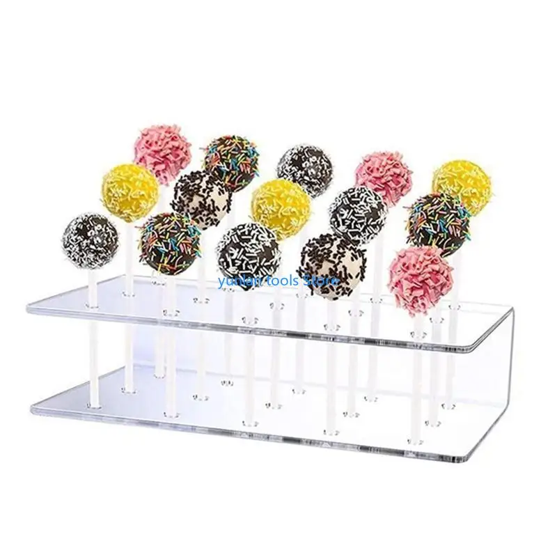 Soporte lollipop acrílico transparente 50 15 agujeros soporte caramelo duradero suministros para chocolate palo