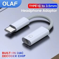 DAC 디코딩 유형 C ~ 3.5MM 이어폰 어댑터 USB C 남성 ~ 3.5 잭 Aux 헤드폰 오디오 케이블 (iPhone 15 용) Samsung Huawei