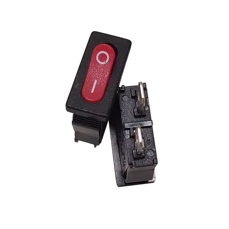 Imported UL VDE CQC ship type switch MR-2-110-C5N-BR 2 pin 2 stop red cover 9.5X21 rectangular flat switch 6A250V T85