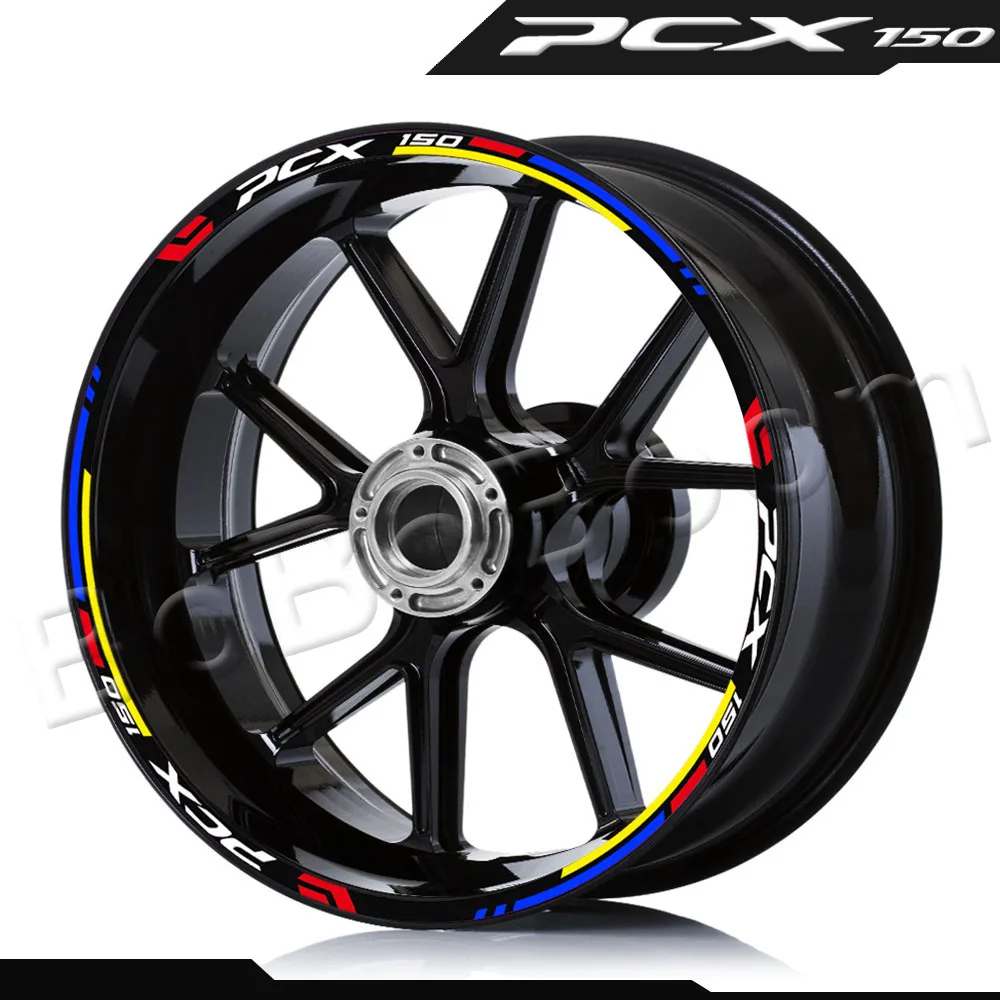 

Motorcycle Rim Scooter Wheel Sticker Decal Reflective Stripe Tape Accessories Waterproof For PCX 150 PCX150 pcx150