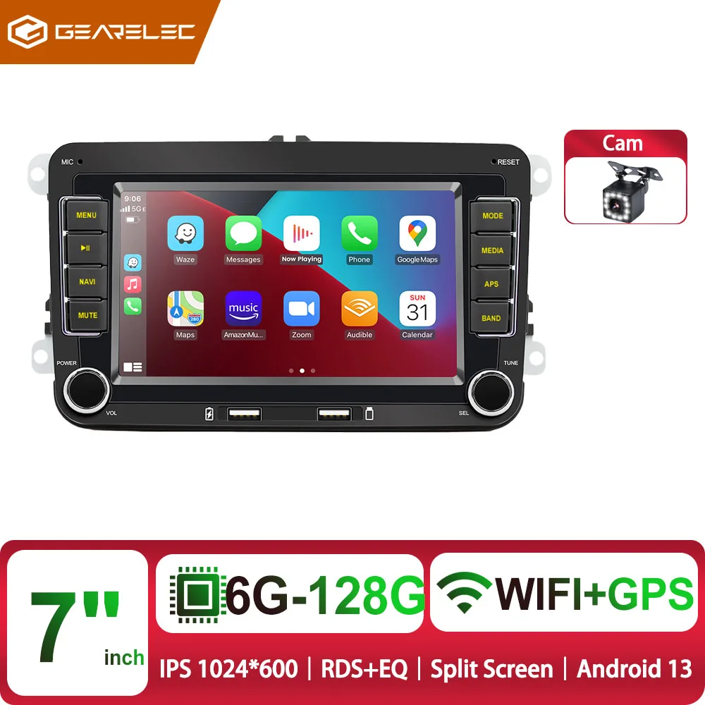 Android Autoradio Carplay voor VW Volkswagen Jetta Passat Golf Polo 7 "Autoradio GPS Wifi FM Audio-ontvangers Multimedia speler