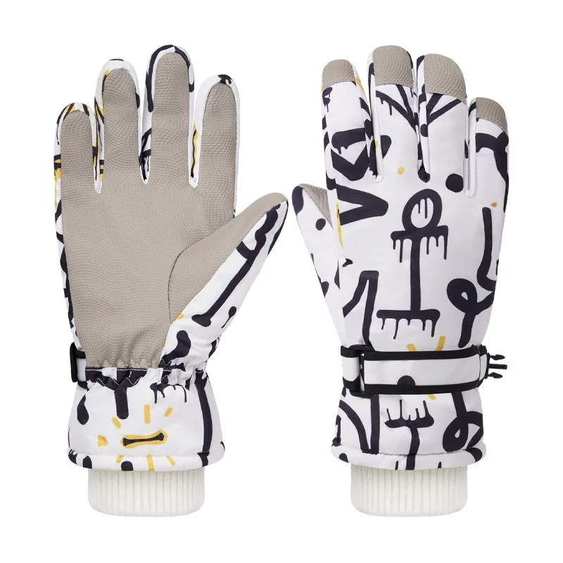 

Winter warmth, piled thickened ski gloves, outdoor electric vehicle riding, cold-proof touch screen waterproof
