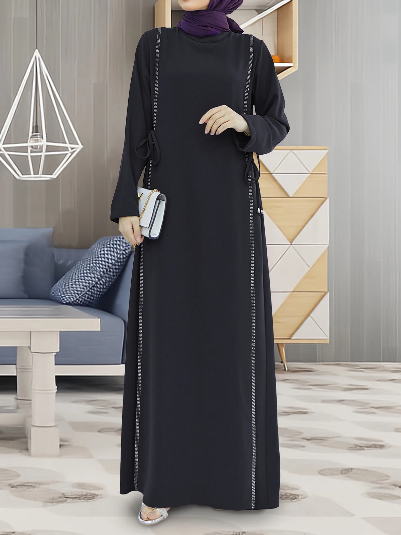 

Modest Arab Islamic Clothing for Women Muslim Middle Eastern Closed Abaya Dubai Black Gulf Abayas