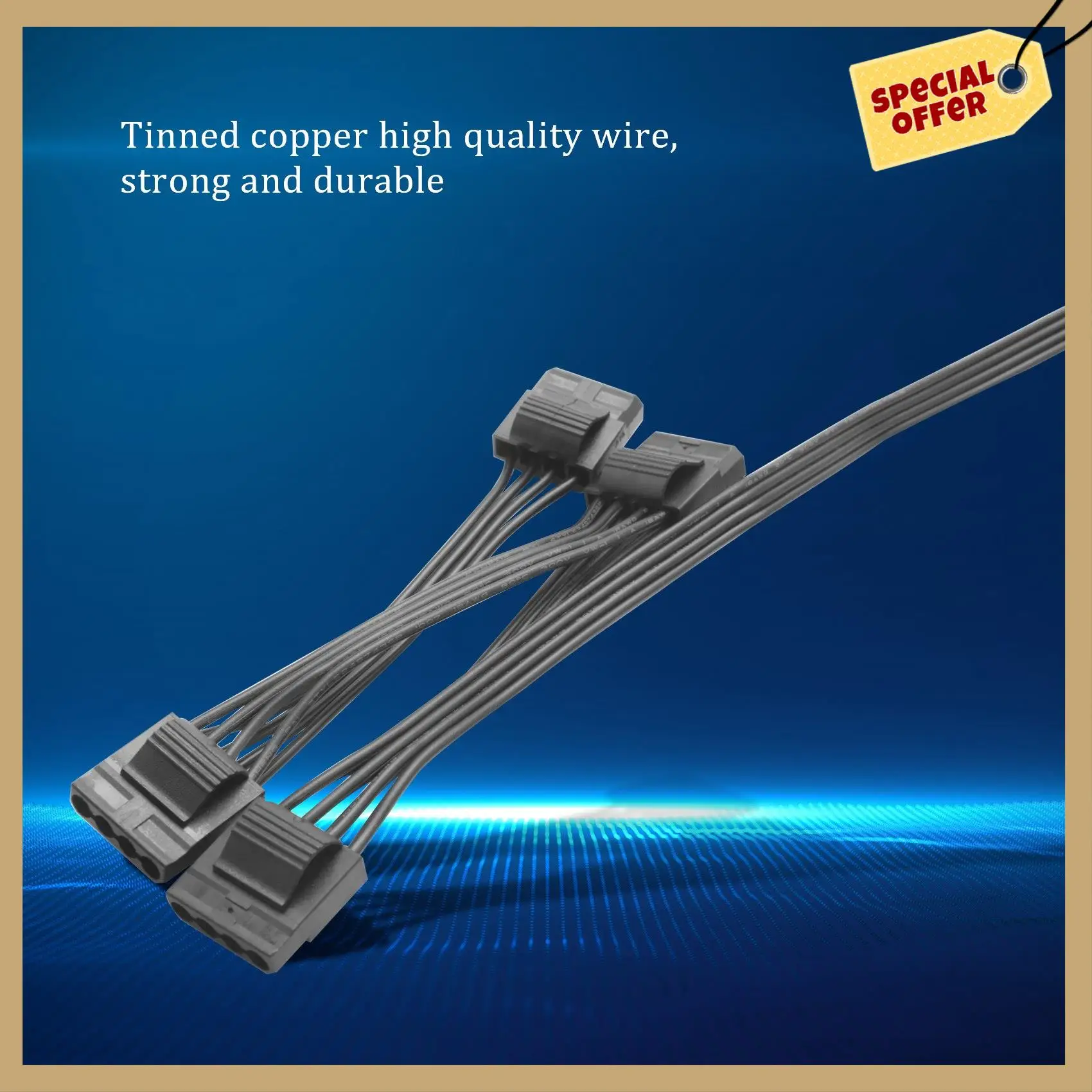 Cabo de alimentação modular de 4 pinos, desempenho estável, para corsair rm1000x rm550x 650x 750x 850x 6 pinos para 4 cabo ide