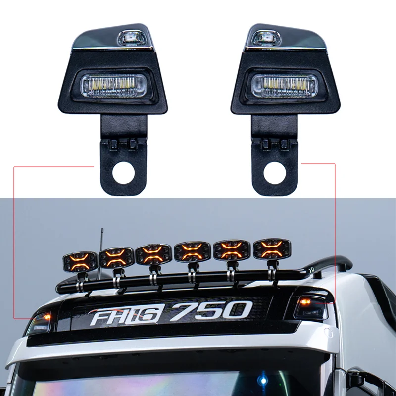 Placa de controle de iluminação para luzes de teto, escala 1:14, para caminhão tamiya rc scania 770s r620 volvo fh16 benz arocs man tgx carro
