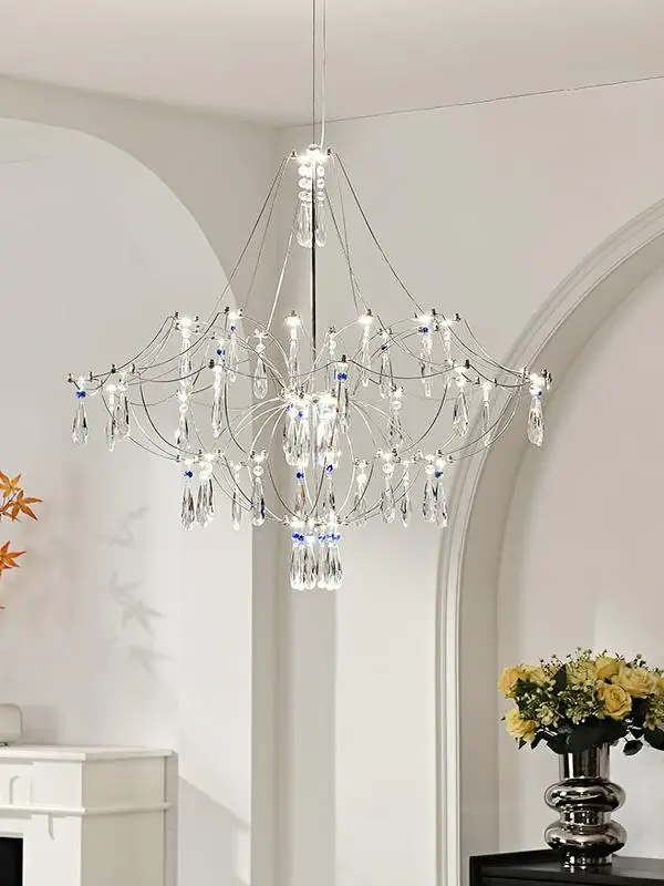 French Italian Light Luxury Crystal Living Room Chandelier Dining Room Master Bedroom Decoration Dressing Room Lighting Lamps