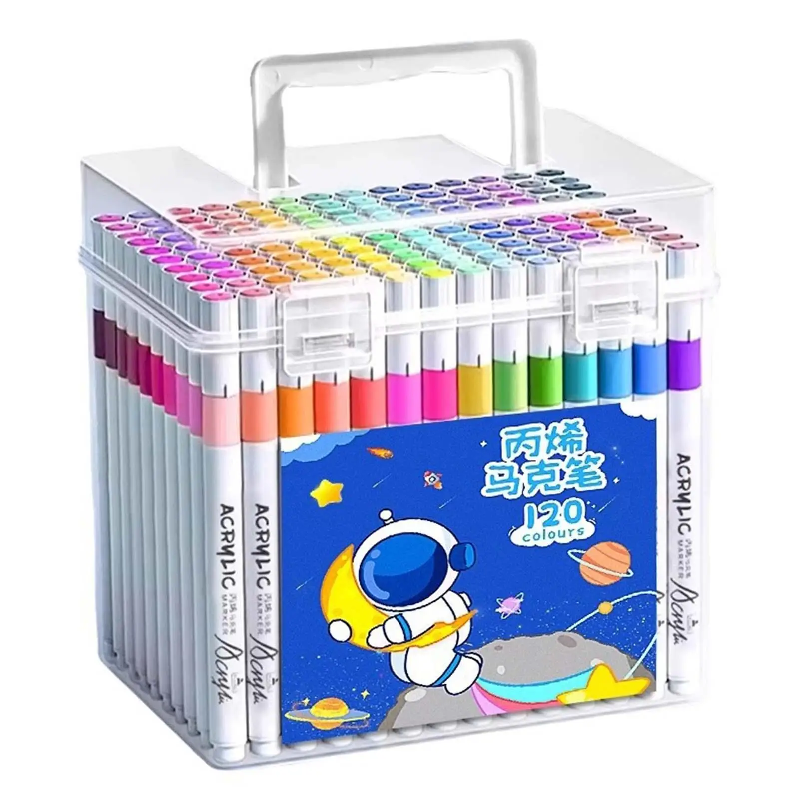 120 Pieces Acrylic Paint Markers with Storage Box for Window Metal Canvas