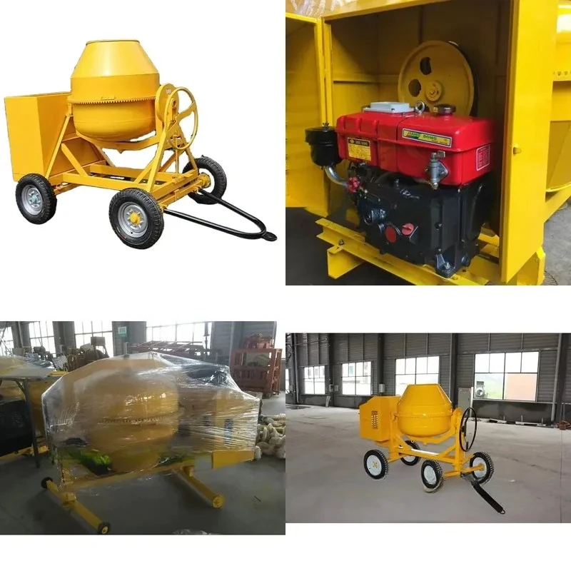 Portable Mini Cement Concrete Mixer 100L to 500L Capacity Electric Drum Mixing Machine for Home Construction and DIY Projects