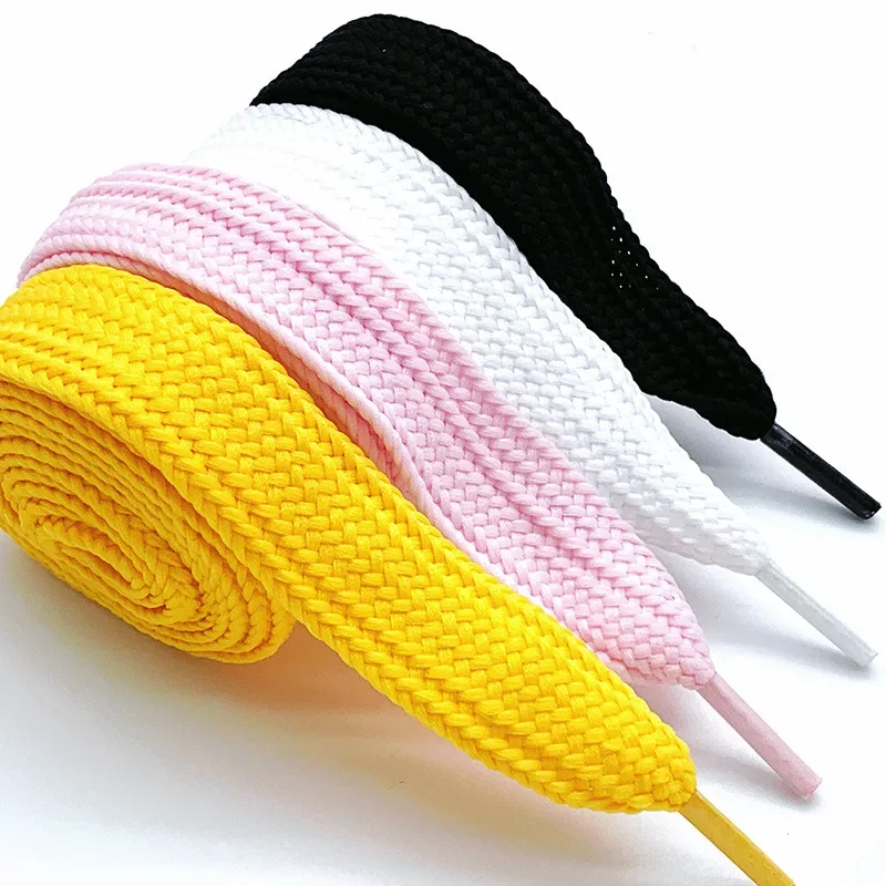 

Новые широкие плоские шнурки для повседневных кроссовок, модные шнурки-веревки 2 см, 100/120/140/160 см, аксессуары для обуви, 1 пара