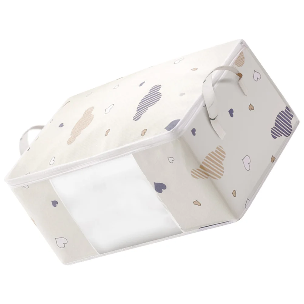 

Waterproof Large Capacity Zipper Bag With Handle Non-Woven Fabric Clothes Container Travel Folding Packing Pouch Bedding