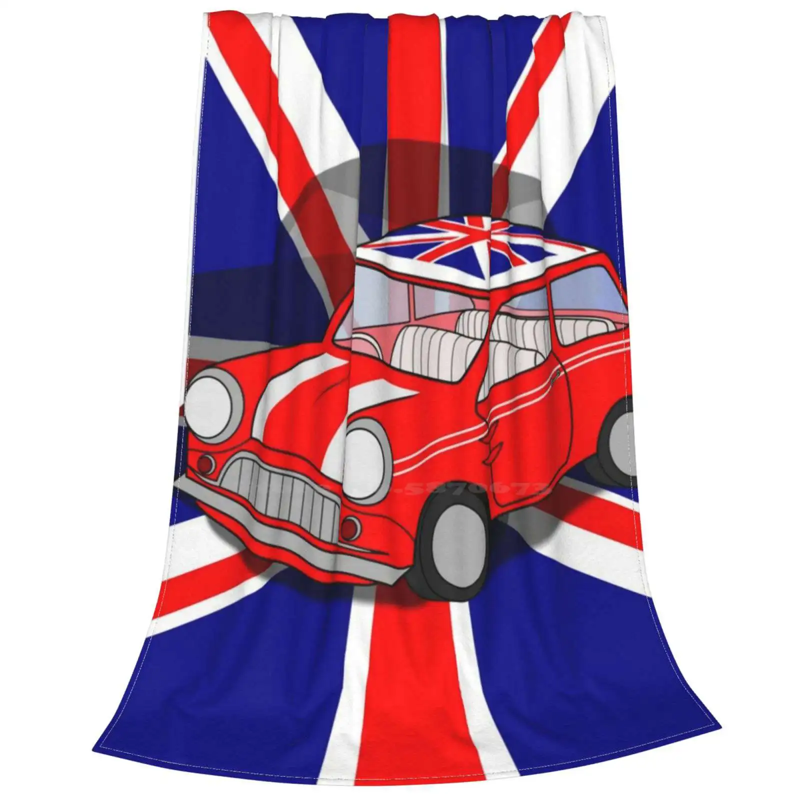 Mini Cooper For Home Sofa Bed Camping Car Plane Travel Portable Blanket Flag Mini Cooper Simple Cars Graphic British Car