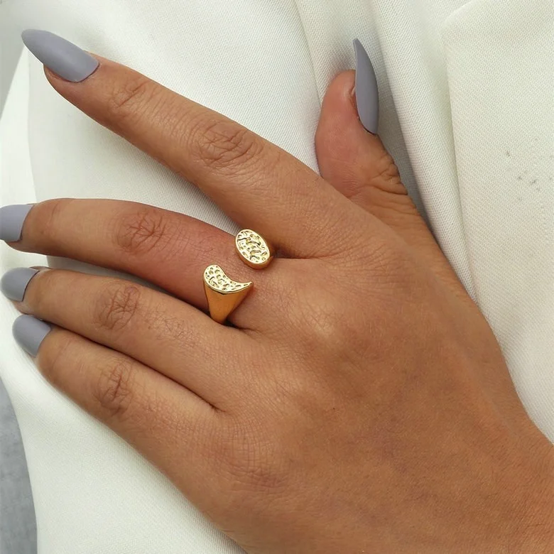 

Модное массивное открытое кольцо для молодых женщин, на указательный палец, из титановой стали, стильное ювелирное украшение, открытое дизайнерское кольцо