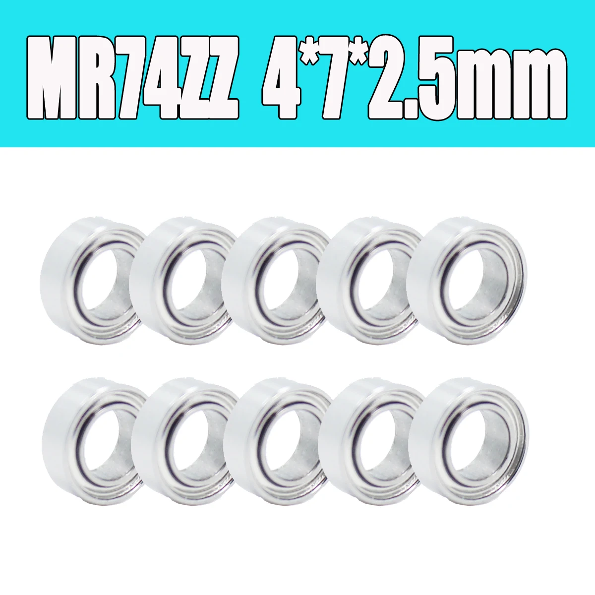 

MR74ZZ Bearing ABEC-1 10PCS 4*7*2.5 mm Miniature MR74 ZZ MR74Z Ball Bearings L-740ZZ MR74-ZZ MR 074 ZZ