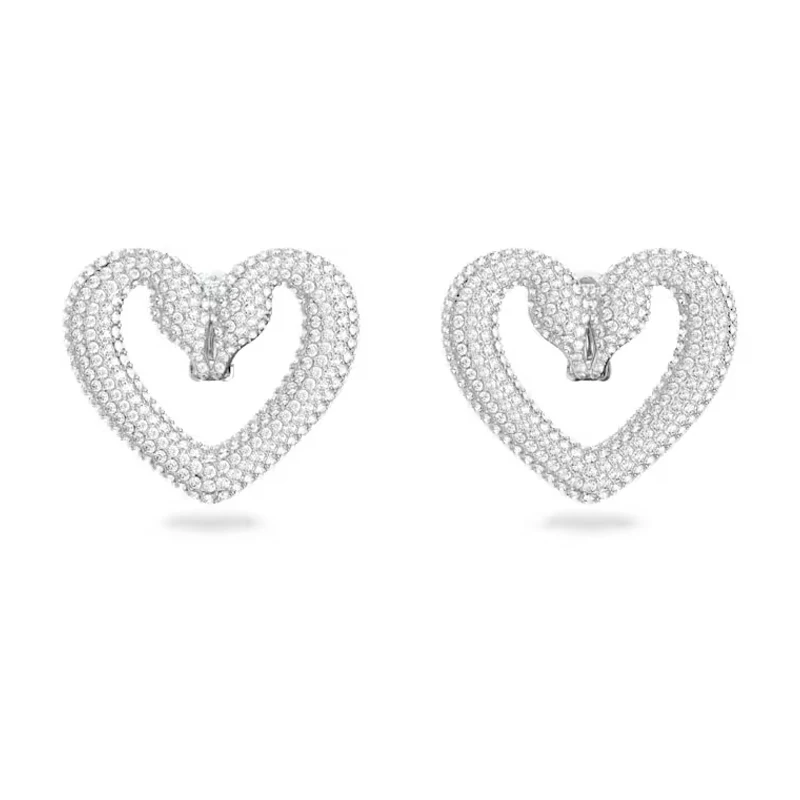 2024 Hot S925 Sterling Silver Stud Earrings Heart-shaped Series Romantic and Elegant Love Suitable Original Female Accessories