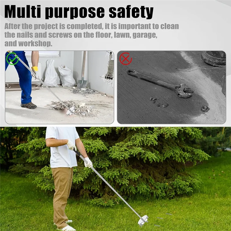 A93E-35LB 마그네틱 스위퍼 텔레스코픽 픽업 도구 나사 부품 파인더 접이식 핸들 8.3 To33 인치 픽업 네일 스크류