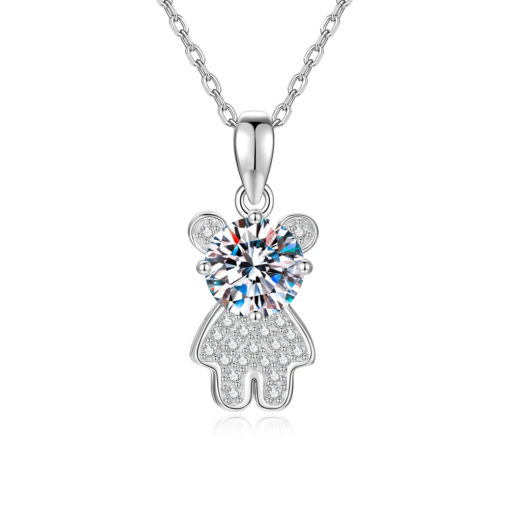 

Necklace Material: 100% -S925 sterling silver Necklace Stone : 4*6MM Moissanite (Bring GRA certificate) Packaging: unmarke